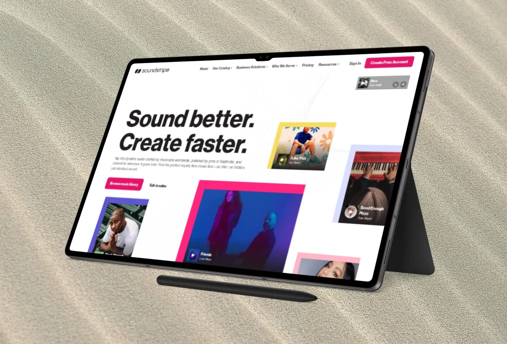 Soundstripe website preview